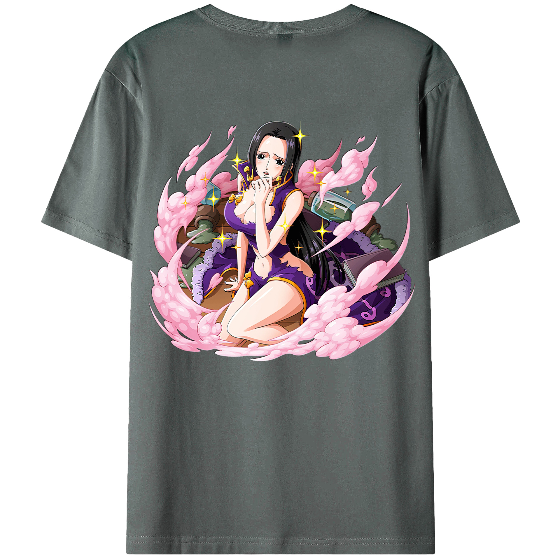 ワンピース ボア・ハンコック ONE PIECE Boa·Hancock 綿100％ メンズ半袖Tシャツ（バックプリント） 通気性